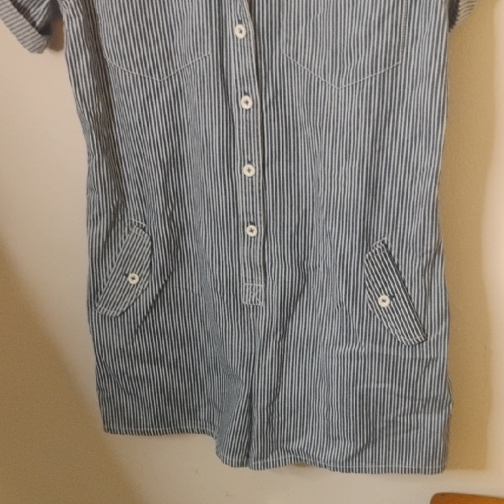 Clare V Blue and White Striped Mini Romper - Picture 5 of 5